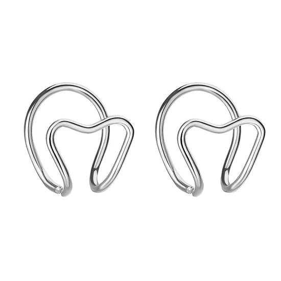 Small Heart-Shaped Clip-On Earrings, 2pcs/1 Pair, Creative, Well-Designed, High-End, Elegant, Simple, Exquisite, Suitable for Dates, Parties, Vacations, and Daily Wear, A Fashionable Earring Gift for Your Girlfriend