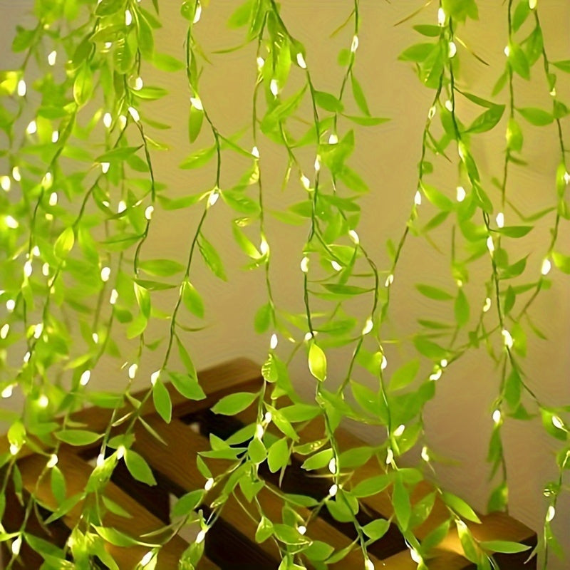 Charming LED Willow Vine Fairy Lights - Battery Powered, Suitable for Indoor Decoration, Weddings, And Parties, Battery Operated Fairy Lights (Without Battery)