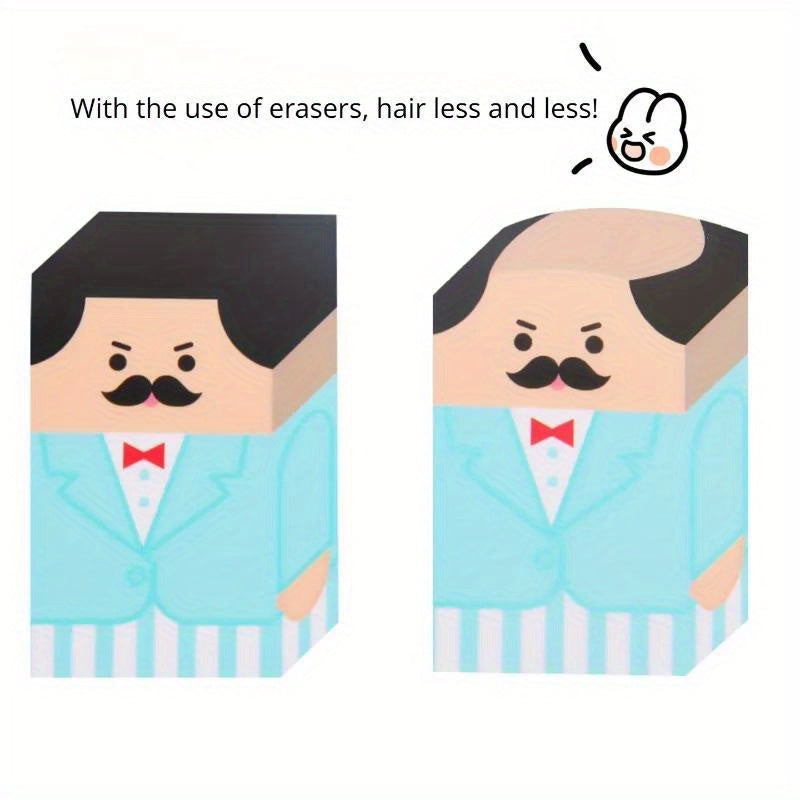 Creative Fun Professional Male Bald Brick Eraser - Cute Cartoon Worker Men Hair Thinning Eraser for Kawaii School Supplies & Adorable Stationery Lovers
