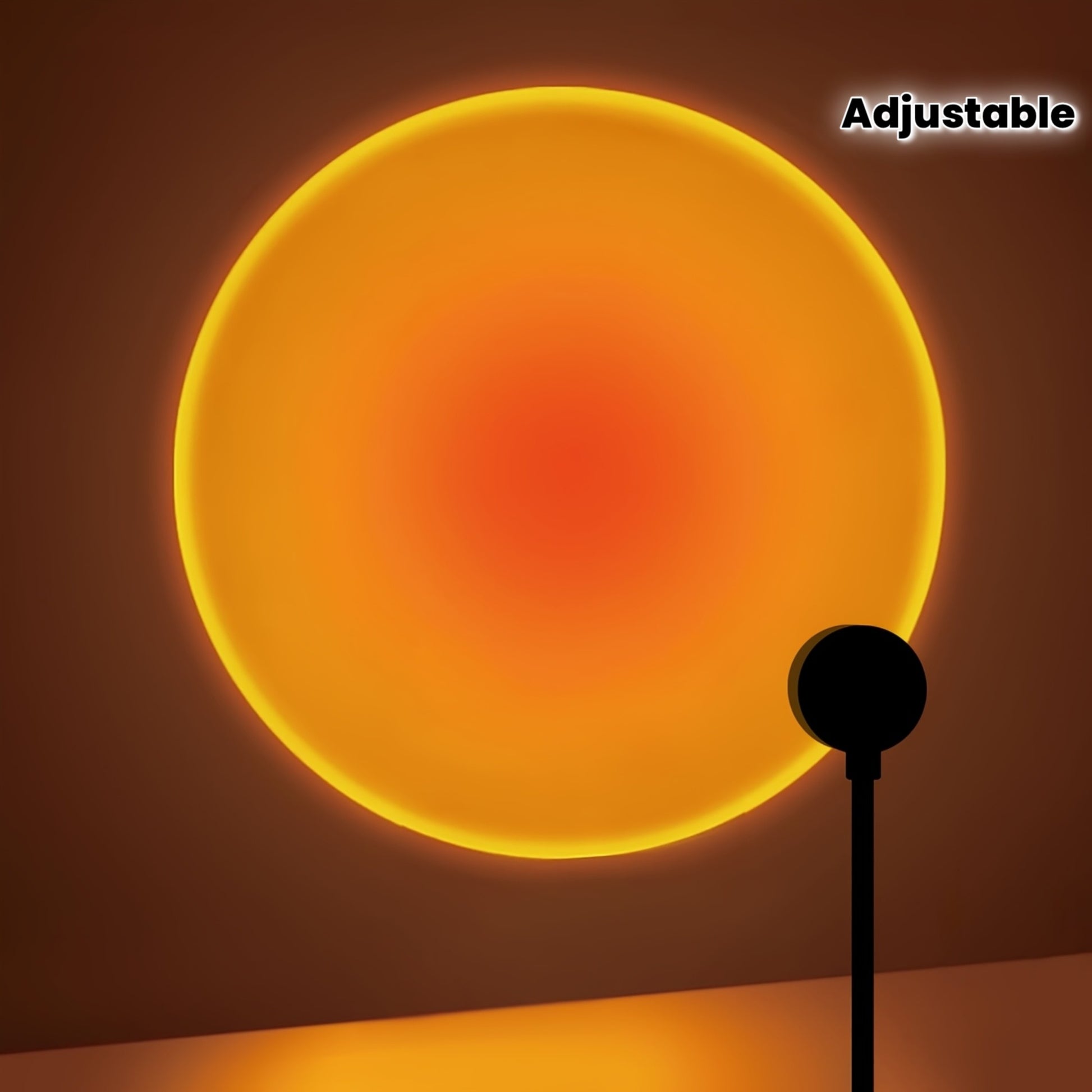 Sunset Projection Lamp, Home Decor Ambient Light, Sunset Red Decorative Light, Romantic Sunset Orange Light and Shadow Effect, USB Night Light, Multi-Angle Rotatable and Adjustable, LED Lighting, Suitable for Home Living Room, Bedside, and Bedroom