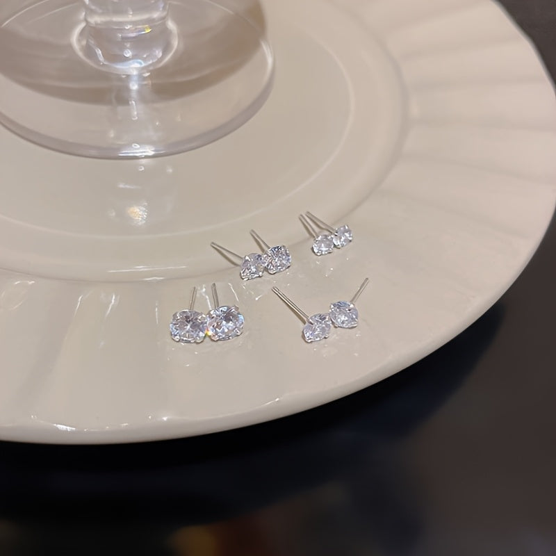 Material Minimalist Exquisite Zirconia Earrings for Women, a Touch of Luxury with a Unique Style, Versatile And Elegant, Perfect for a Cool And Understated Look
