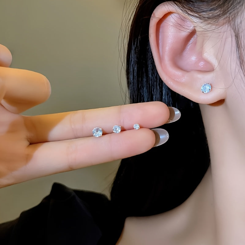 Material Minimalist Exquisite Zirconia Earrings for Women, a Touch of Luxury with a Unique Style, Versatile And Elegant, Perfect for a Cool And Understated Look