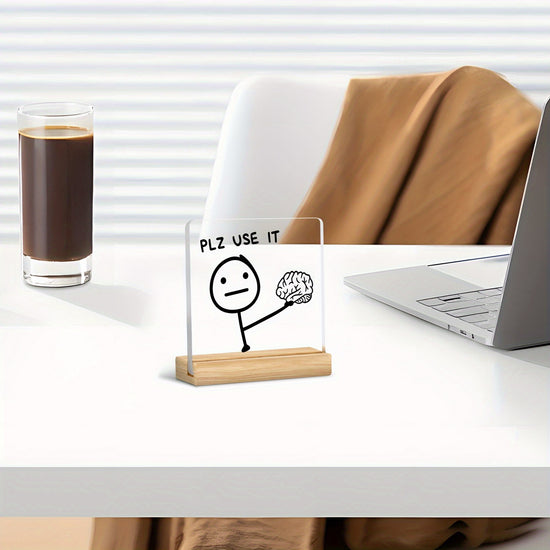 2D Flat 1pc, [Study King'S Desktop Motivation] PLZ USE IT English Original Sentence Ornament, Fun Decoration to Encourage Deep Work, Postgraduate/Civil Servant Self-Motivation Gift, Accompanying Every Moment of Focus And Thinking