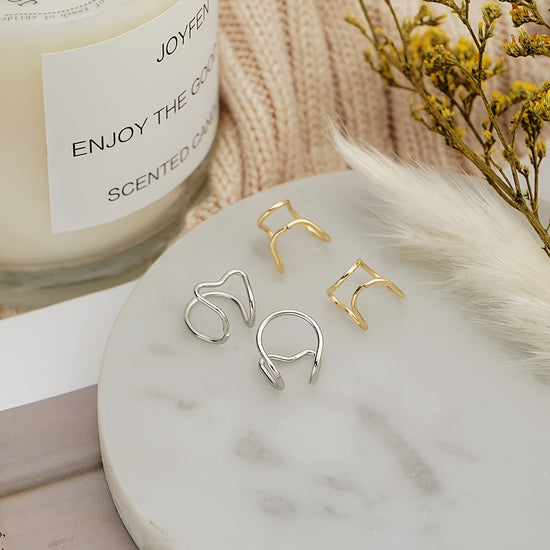 Small Heart-Shaped Clip-On Earrings, 2pcs/1 Pair, Creative, Well-Designed, High-End, Elegant, Simple, Exquisite, Suitable for Dates, Parties, Vacations, and Daily Wear, A Fashionable Earring Gift for Your Girlfriend