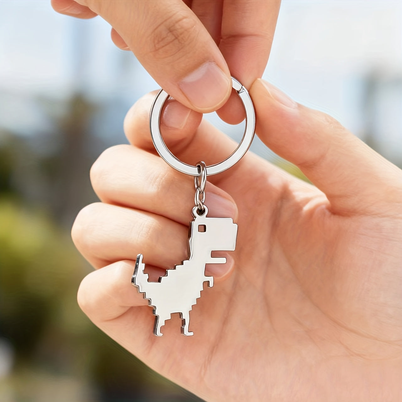 1pc 2pcs Personalized Pixel Dinosaur Keychain Valentine'S Day Couple Keychain Exquisite Pattern Keychain European And American Element Design Men And Women Family Keychain Suitable for Family Work Business Party Gathering