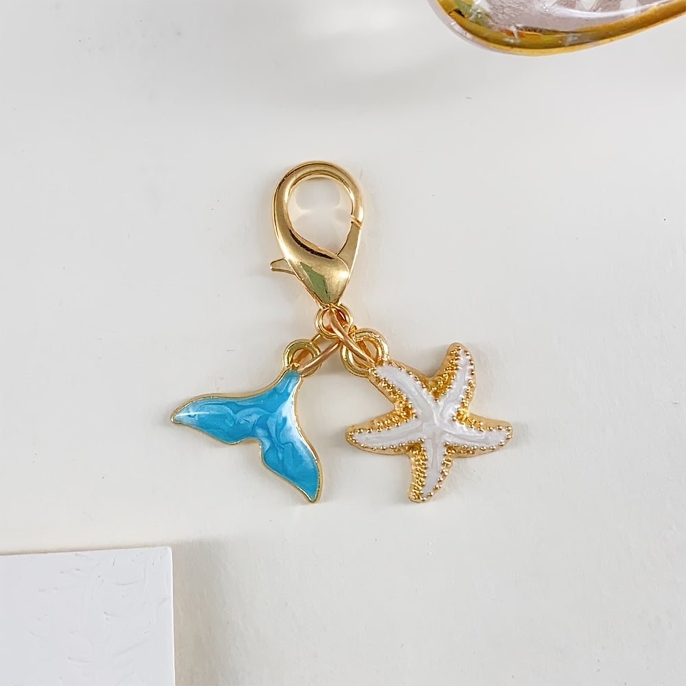 Versatile Seahorse, Mermaid Tail, and Starfish Keychain Charms; Vacation-Style Cactus and Pineapple Keychain Accessories; Shoe and Bag Charms; Maple Leaf and Flower Keychains; Apparel Decorative Accessories