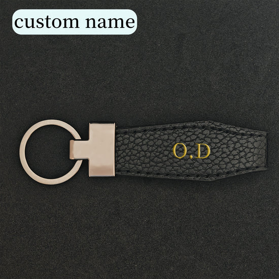 personalized car key chain made of ultra-fine fiber artificial PU Leather, personalized name customization, fashionable accessories suitable for both men and women, very suitable as gifts on birthdays such as Father's Day and Mother's Day