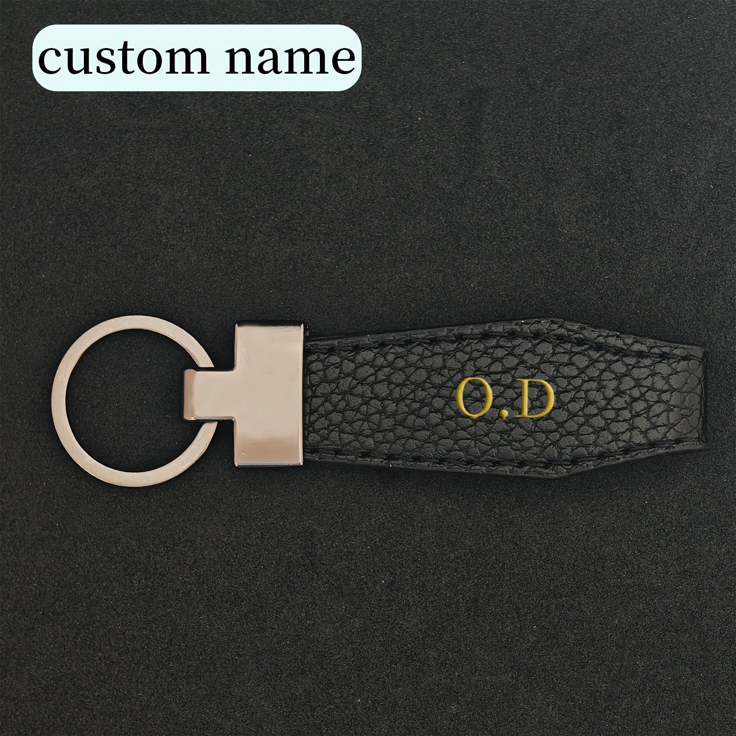 personalized car key chain made of ultra-fine fiber artificial PU Leather, personalized name customization, fashionable accessories suitable for both men and women, very suitable as gifts on birthdays such as Father's Day and Mother's Day