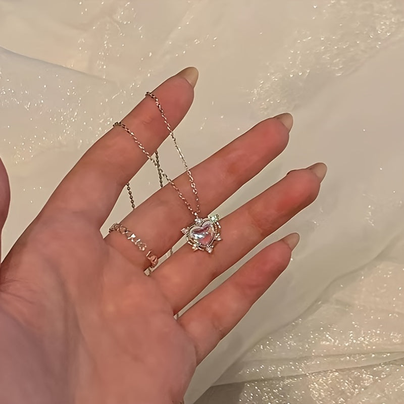 Moonstone Necklace Female New Trend Light Luxury Niche High-End Titanium Steel Sweet Clavicle Chain