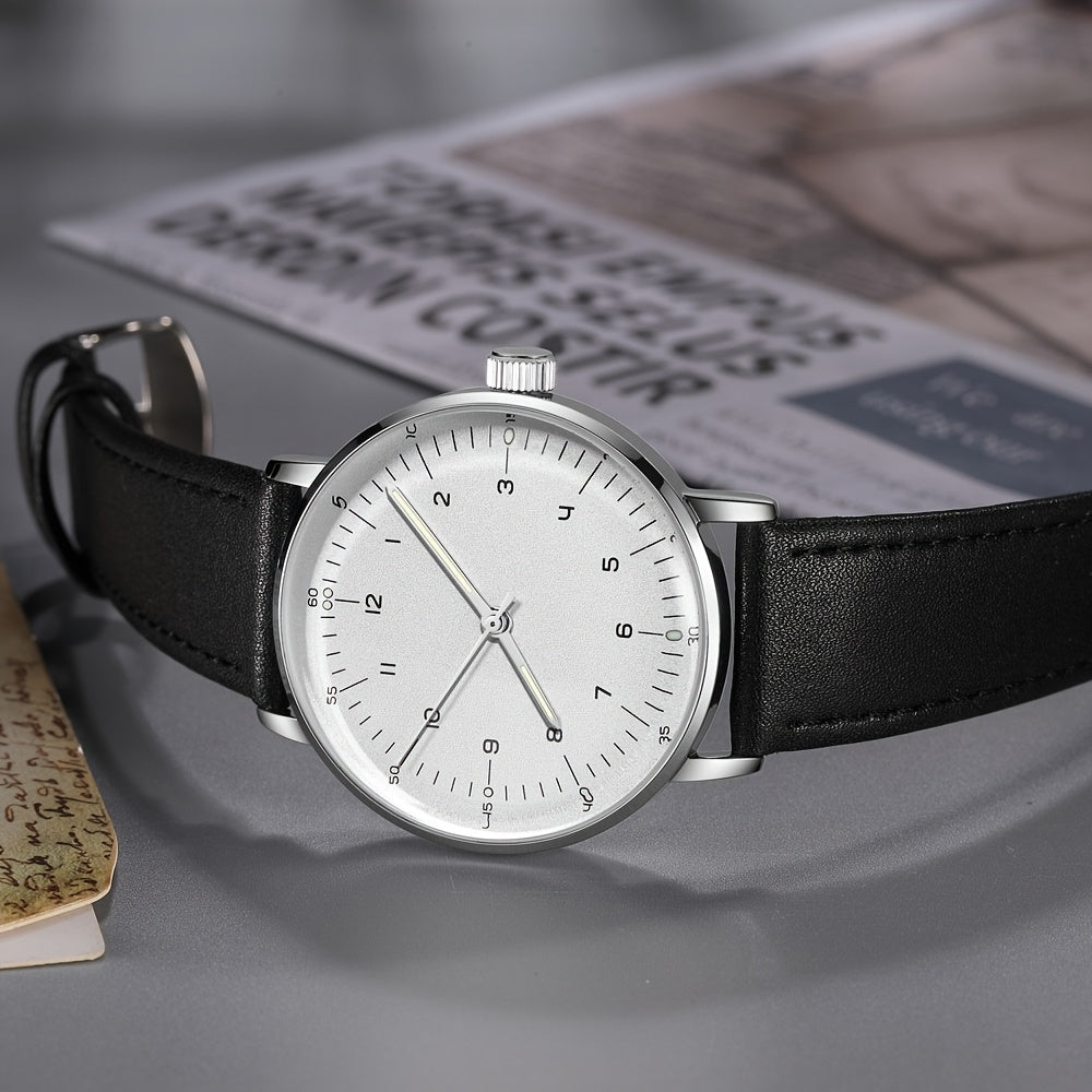 Minimalist Mechanical Watch Hat Glass Simple Dial Face Branded Wristwatch Hand Wind Movement Automatic Clock Unisex