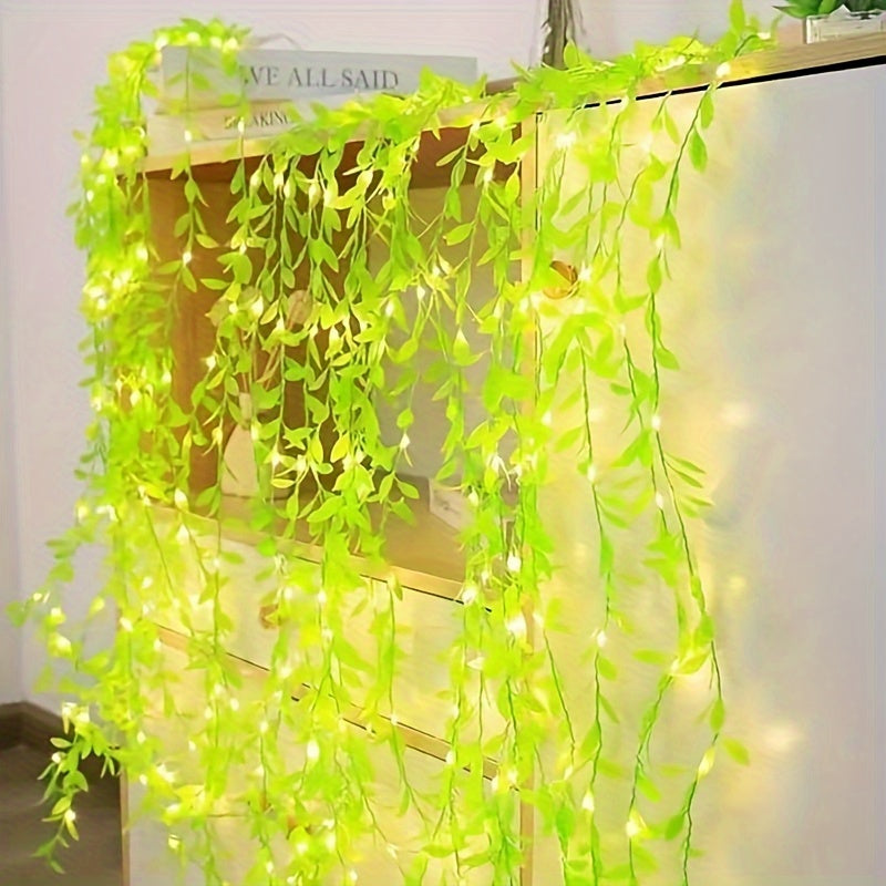 Charming LED Willow Vine Fairy Lights - Battery Powered, Suitable for Indoor Decoration, Weddings, And Parties, Battery Operated Fairy Lights (Without Battery)