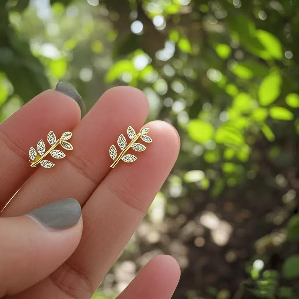 Explosive Delicate Leave Earstuds, Delicate and Simple, Leaves Ear Bone Clips, No Piercings, Ear Clips, Adjustable Earrings, Super Fairy Forest High-end Earrings