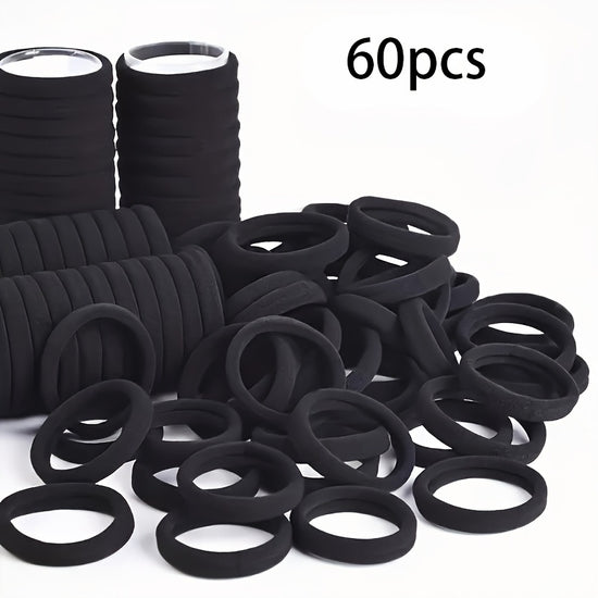 10-60-110-120pcs Thickened Hair Ties - High Elasticity Durable Hair Bands, Wide Hair Ties Suitable for Ponytails And Buns, Retro Minimalist Design, 10 Different Colors (Black/Beige/White/Brown/)