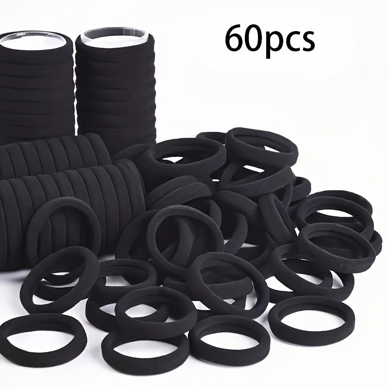 10-60-110-120pcs Thickened Hair Ties - High Elasticity Durable Hair Bands, Wide Hair Ties Suitable for Ponytails And Buns, Retro Minimalist Design, 10 Different Colors (Black/Beige/White/Brown/)
