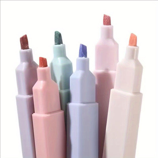 6pcs/set Pastel Color Highlighter Kawaii Stationery Color Marker School Supplies Student Marker Highlighter Japanese Stationery