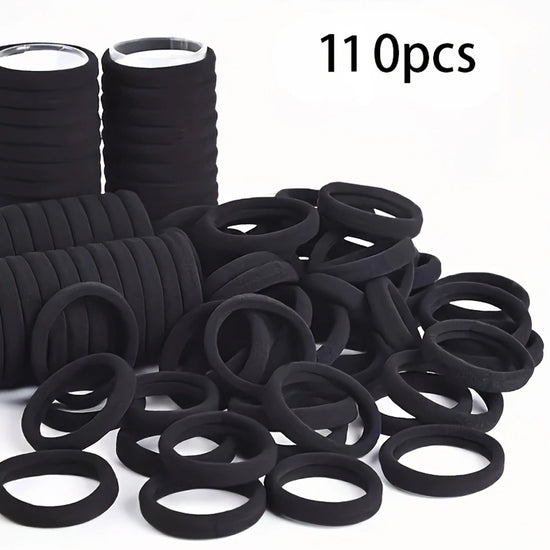 10-60-110-120pcs Thickened Hair Ties - High Elasticity Durable Hair Bands, Wide Hair Ties Suitable for Ponytails And Buns, Retro Minimalist Design, 10 Different Colors (Black/Beige/White/Brown/)