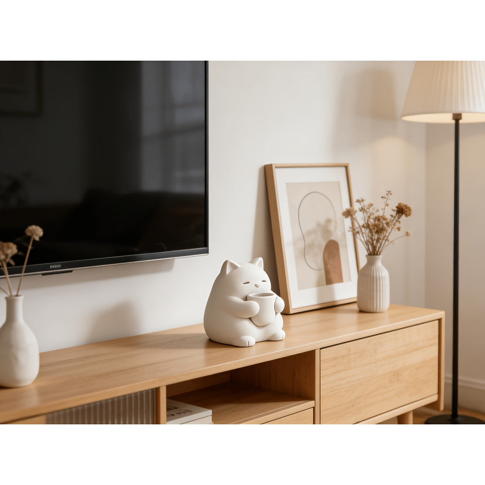 1pc Cat Statue Ornament, Office Interior Decoration, Minimalist Style, Ideal for Living Room TV Cabinet Shelf Bar Entrance Cabinet, Cafe Decor, Easter Gift, Mother'S Day!