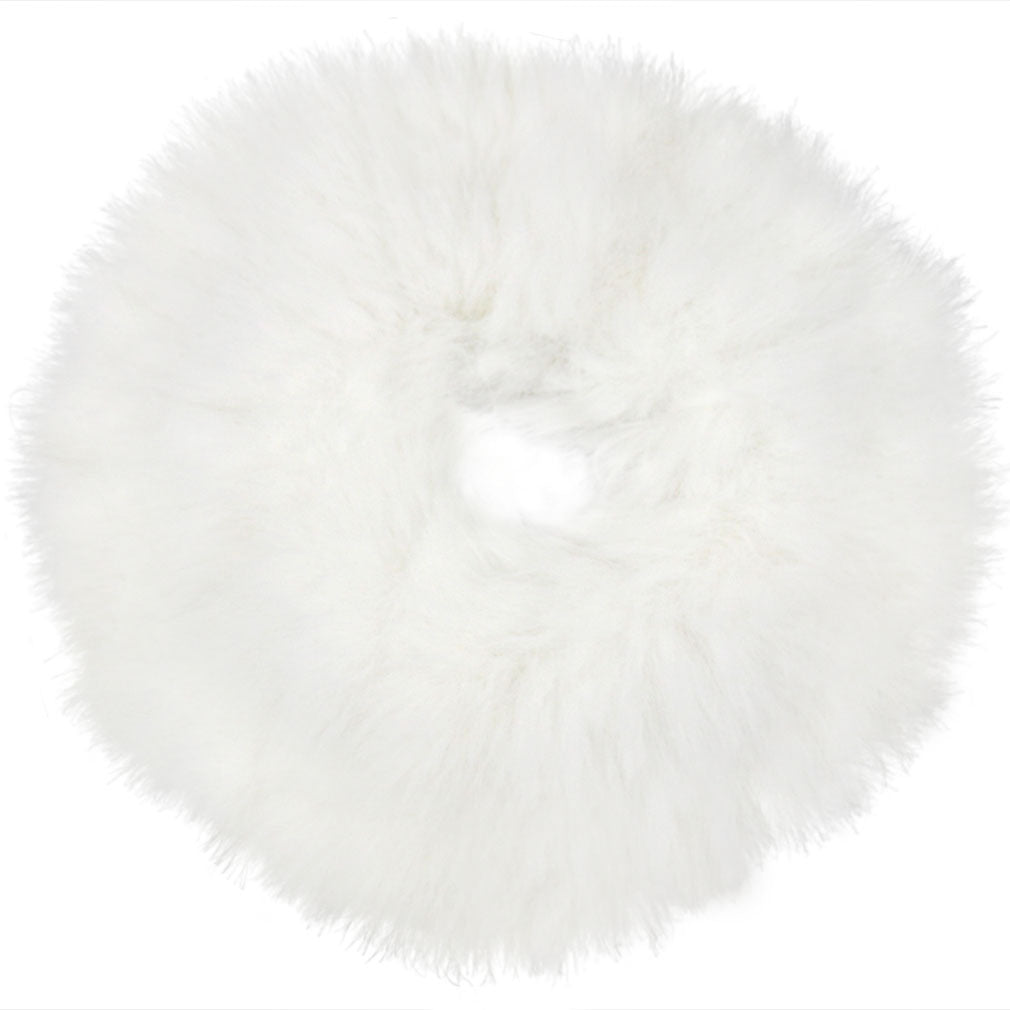 1pc Elegant Fluffy Faux Fur Hair Tie - Soft Plush Elastic Hair Band in Pink, Cream, White, Black, and Light Blue for Women, Cute Hair Accessorie