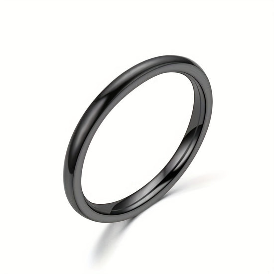1pc Men's Minimalist Stainless Steel Ultra-Thin Dual-Layered Polished Ring - Sleek Modern Design for Casual Attire, Durable Comfort Fit Casual Jewelry, Unplated Metallic Finish