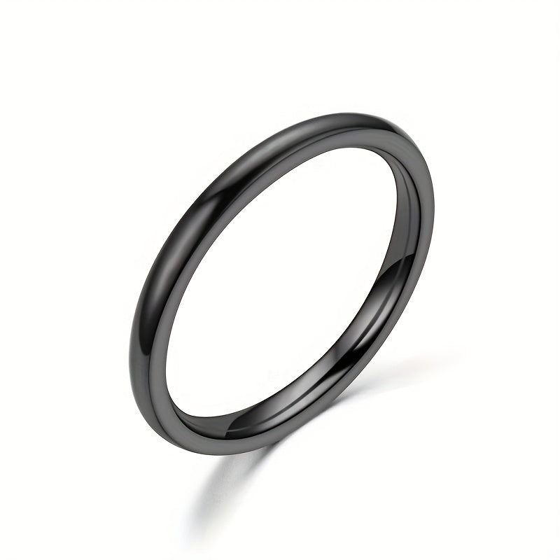 1pc Men's Minimalist Stainless Steel Ultra-Thin Dual-Layered Polished Ring - Sleek Modern Design for Casual Attire, Durable Comfort Fit Casual Jewelry, Unplated Metallic Finish