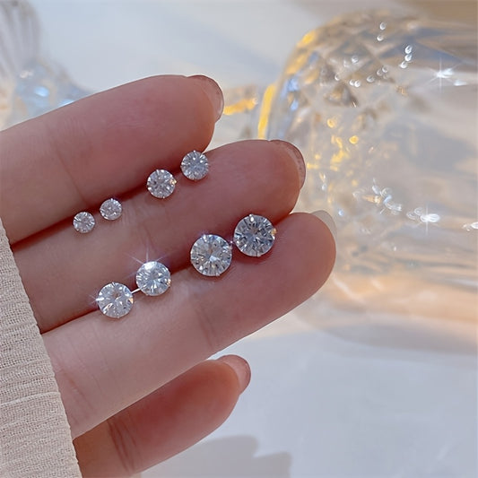 Material Minimalist Exquisite Zirconia Earrings for Women, a Touch of Luxury with a Unique Style, Versatile And Elegant, Perfect for a Cool And Understated Look