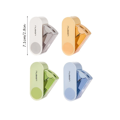 1pc Rotary Dual-Hole Pencil Sharpener | Thick And Thin Two-Hole Design, Durable And Portable, Compatible with Multiple Pencil Types, Creative Design School Stationery, Four Colors Available