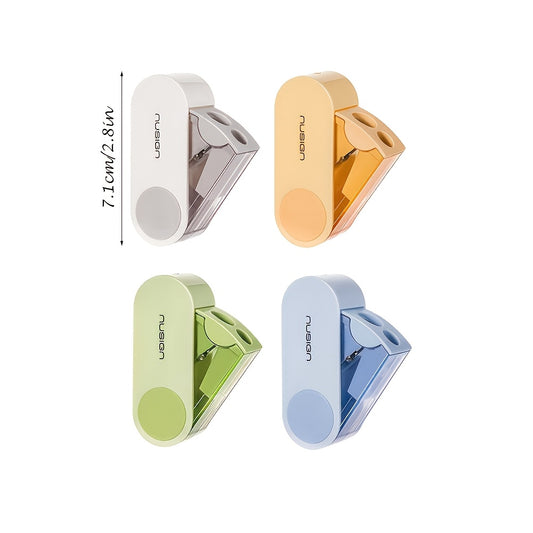 1pc Rotary Dual-Hole Pencil Sharpener | Thick And Thin Two-Hole Design, Durable And Portable, Compatible with Multiple Pencil Types, Creative Design School Stationery, Four Colors Available