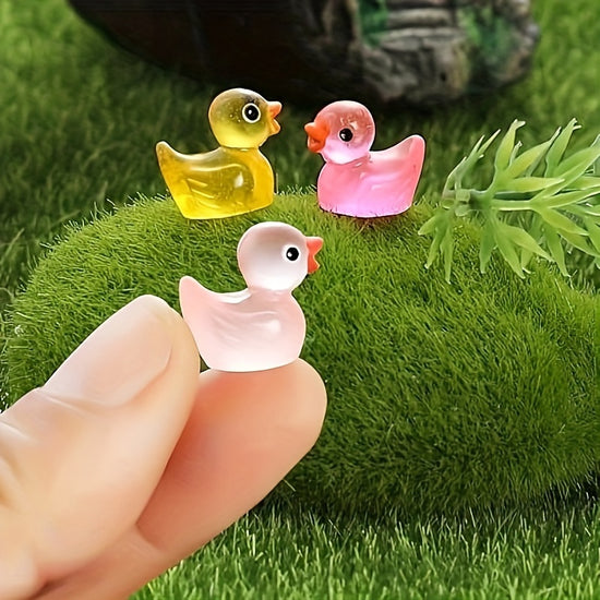 30/55pcs Glow In Dark Duck, Mini Duck, Duck Toys Set, Mini Plastic Realistic Duck, Glow Toys For Goody Bag Stuffers, Party Favors Supplies Easter Gift