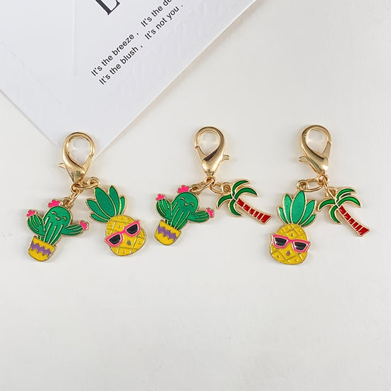 Versatile Seahorse, Mermaid Tail, and Starfish Keychain Charms; Vacation-Style Cactus and Pineapple Keychain Accessories; Shoe and Bag Charms; Maple Leaf and Flower Keychains; Apparel Decorative Accessories