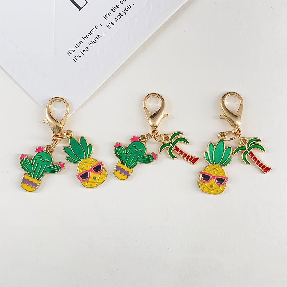 Versatile Seahorse, Mermaid Tail, and Starfish Keychain Charms; Vacation-Style Cactus and Pineapple Keychain Accessories; Shoe and Bag Charms; Maple Leaf and Flower Keychains; Apparel Decorative Accessories