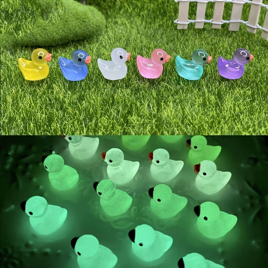 30/55pcs Glow In Dark Duck, Mini Duck, Duck Toys Set, Mini Plastic Realistic Duck, Glow Toys For Goody Bag Stuffers, Party Favors Supplies Easter Gift