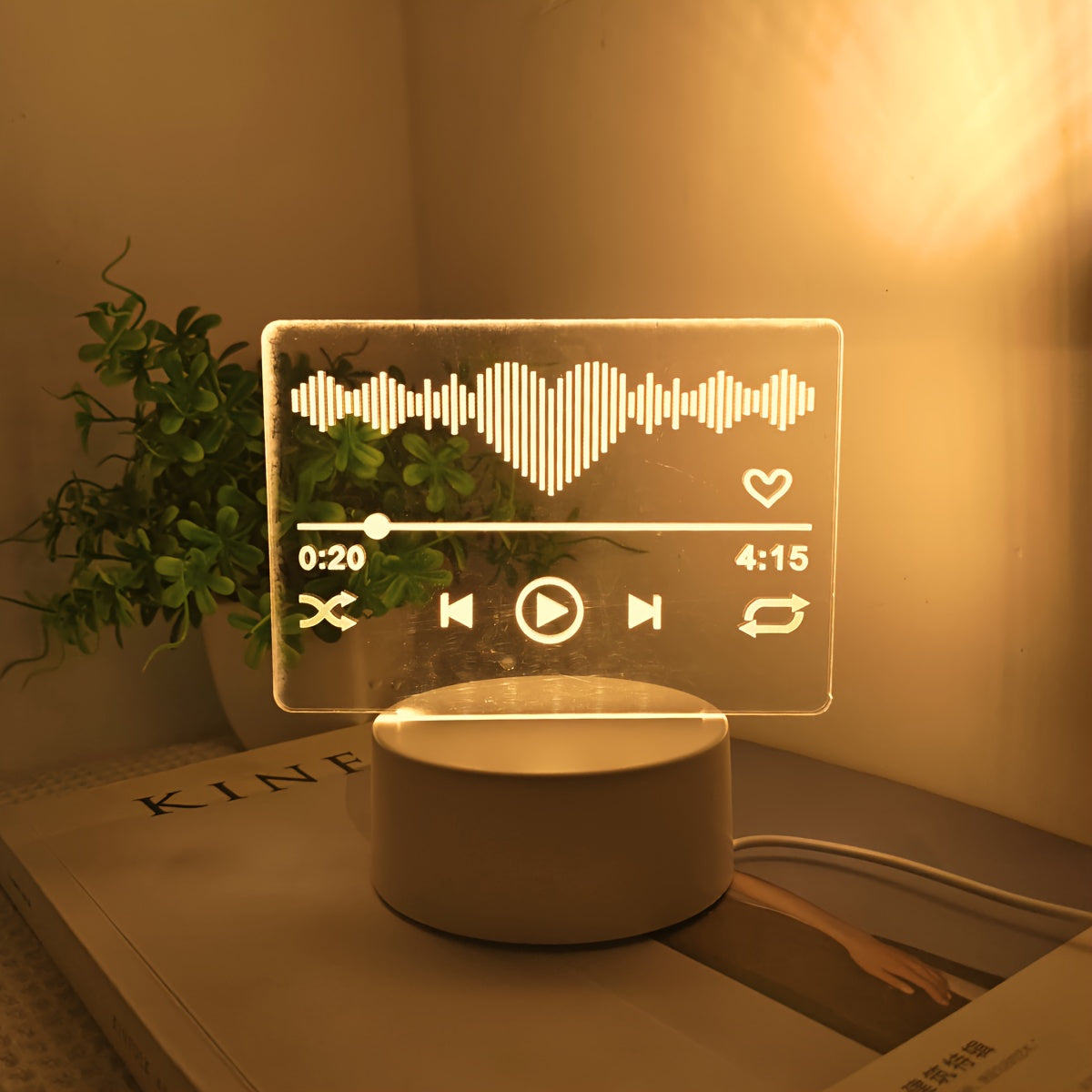 1pc Music Player Model 3D Night Light, Switch-controlled USB-powered, Warm Monochrome Lighting, Suitable for Decorating Bedrooms, Studies, Living Rooms, and Other Spaces. An Ideal Birthday or Holiday Gift for Family and Friends