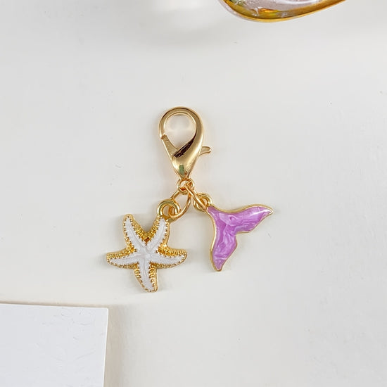 Versatile Seahorse, Mermaid Tail, and Starfish Keychain Charms; Vacation-Style Cactus and Pineapple Keychain Accessories; Shoe and Bag Charms; Maple Leaf and Flower Keychains; Apparel Decorative Accessories