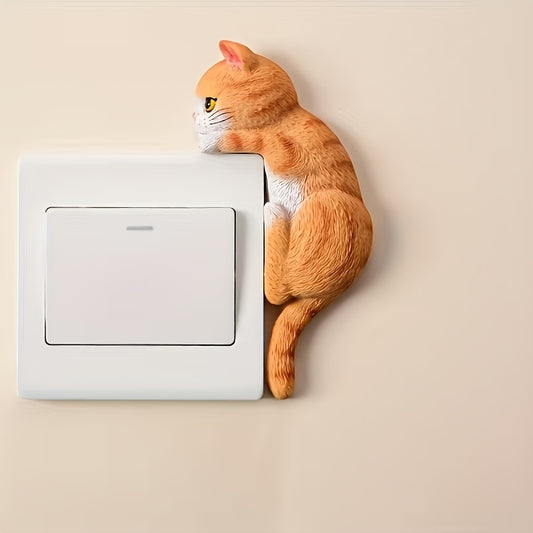 2 Super Cute Cat Wall Decorations - Cute Pet Switch Decoration, Corner Decoration, Socket Concealer, Socket Cover Cat Decoration, Fun Design, Festival Decorator, Gift Shopper, Suitable for Every Home Decoration Item