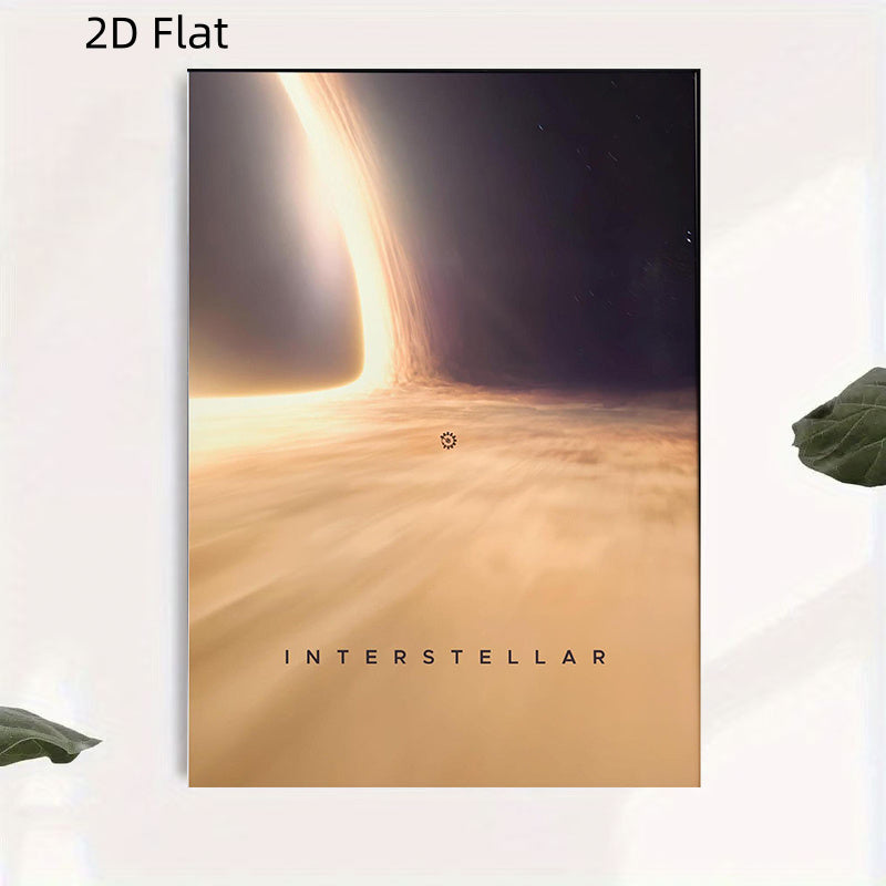 2D Flat, a Frameless Multi-size Canvas Painting, Interstellar Minimalist Poster _ Christopher Nolan _ Interstellar Merchandise _ Space Art _ Giant, 2D Flat