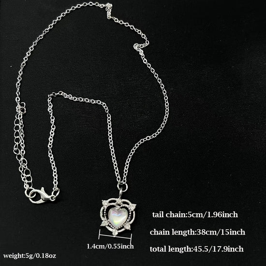 Moonstone Necklace Female New Trend Light Luxury Niche High-End Titanium Steel Sweet Clavicle Chain