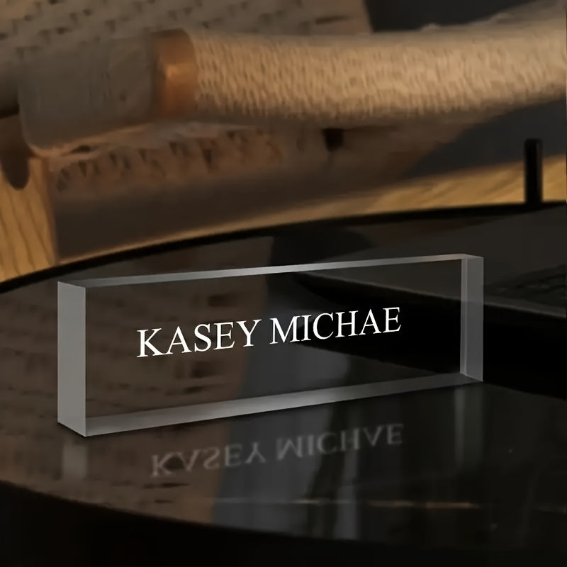 2D Flat, 1 Desktop Nameplate, Acrylic Nameplate, Personalized Nameplate, Minimalist Teacher Nameplate, Office Decoration, Custom Desktop Gift Nameplate, Suitable for Valentine's Day, Christmas, Thanksgiving, Graduation Season, Wife, Father, Child