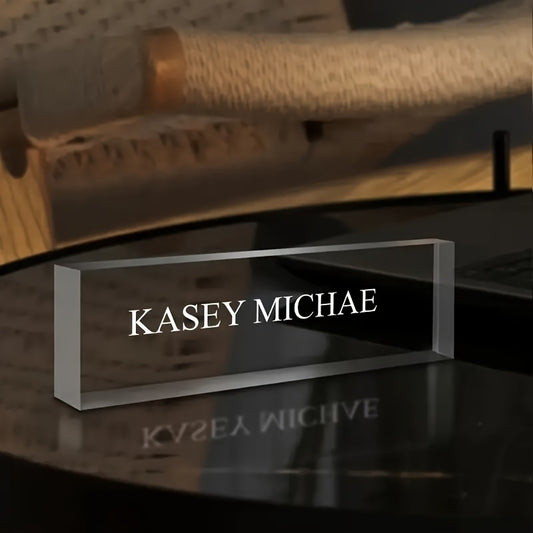 2D Flat, 1 Desktop Nameplate, Acrylic Nameplate, Personalized Nameplate, Minimalist Teacher Nameplate, Office Decoration, Custom Desktop Gift Nameplate, Suitable for Valentine's Day, Christmas, Thanksgiving, Graduation Season, Wife, Father, Child