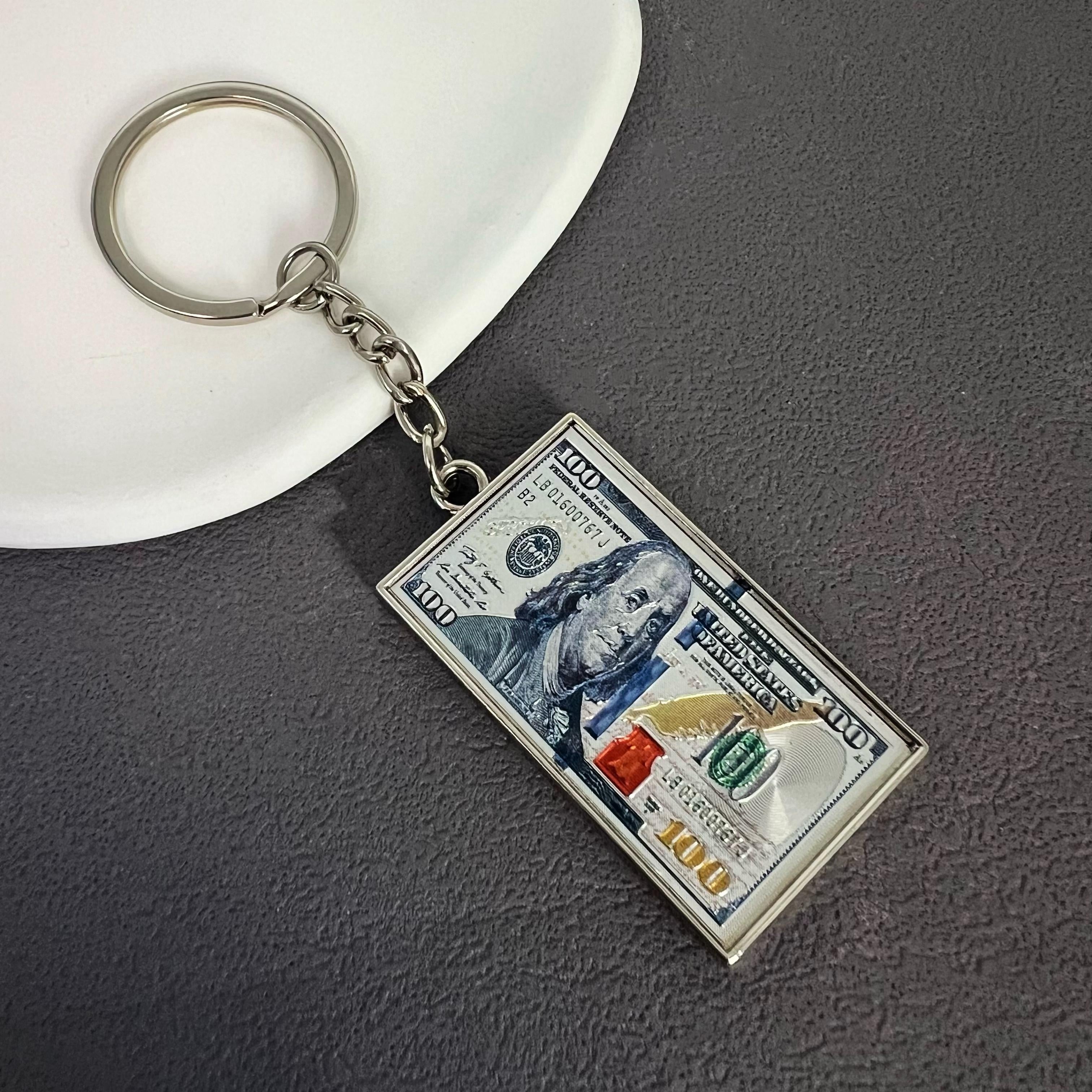 1pc, Mini Replica Dollar Keychain, Cool And Fun Replica Currency Keychain, Wallet Backpack Car Key Accessory Gift for Friends