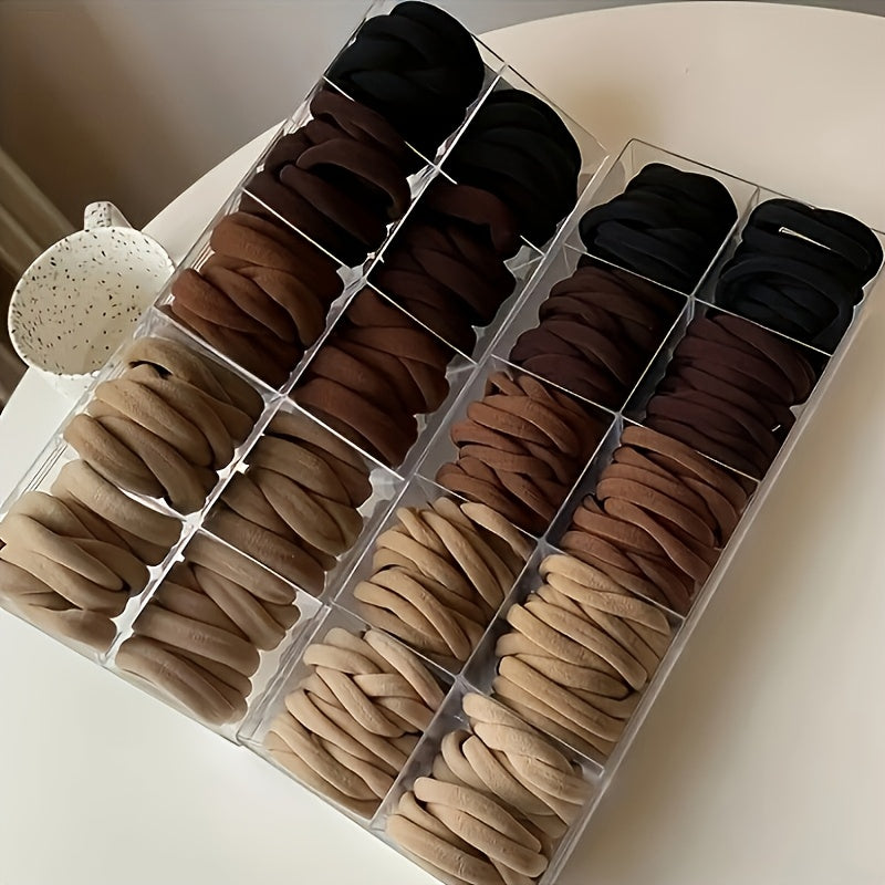 8/16pcs Mixed Color Simple Style Hair Ties, Non-Slip Elastic Headbands, Durable Clothing Hair Clips, Suitable for Daily Use