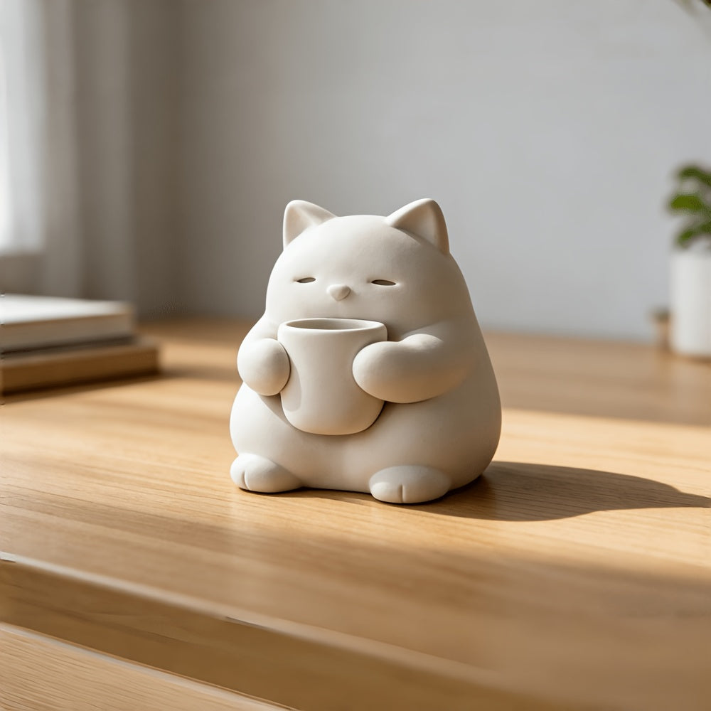 1pc Cat Statue Ornament, Office Interior Decoration, Minimalist Style, Ideal for Living Room TV Cabinet Shelf Bar Entrance Cabinet, Cafe Decor, Easter Gift, Mother'S Day!