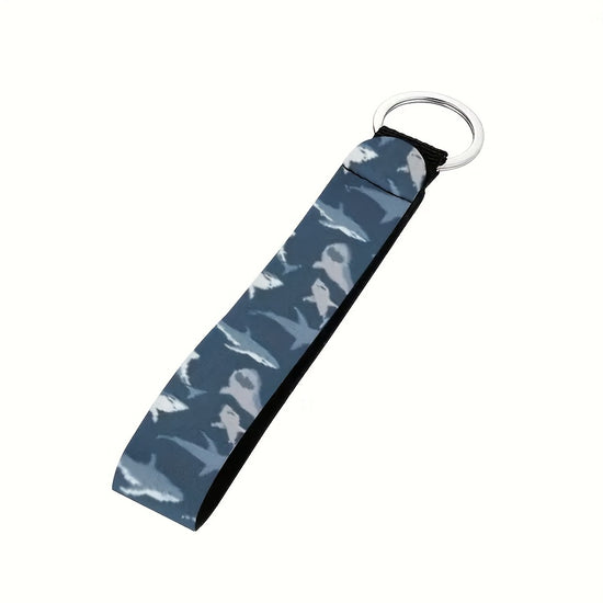 Adorable Cartoon Shark Design Wrist Keychain, Made of Synthetic Rubber Non-Woven Keyring, Suitable for Car, Camera, Backpack, Phone, And Household Keys, Unisex