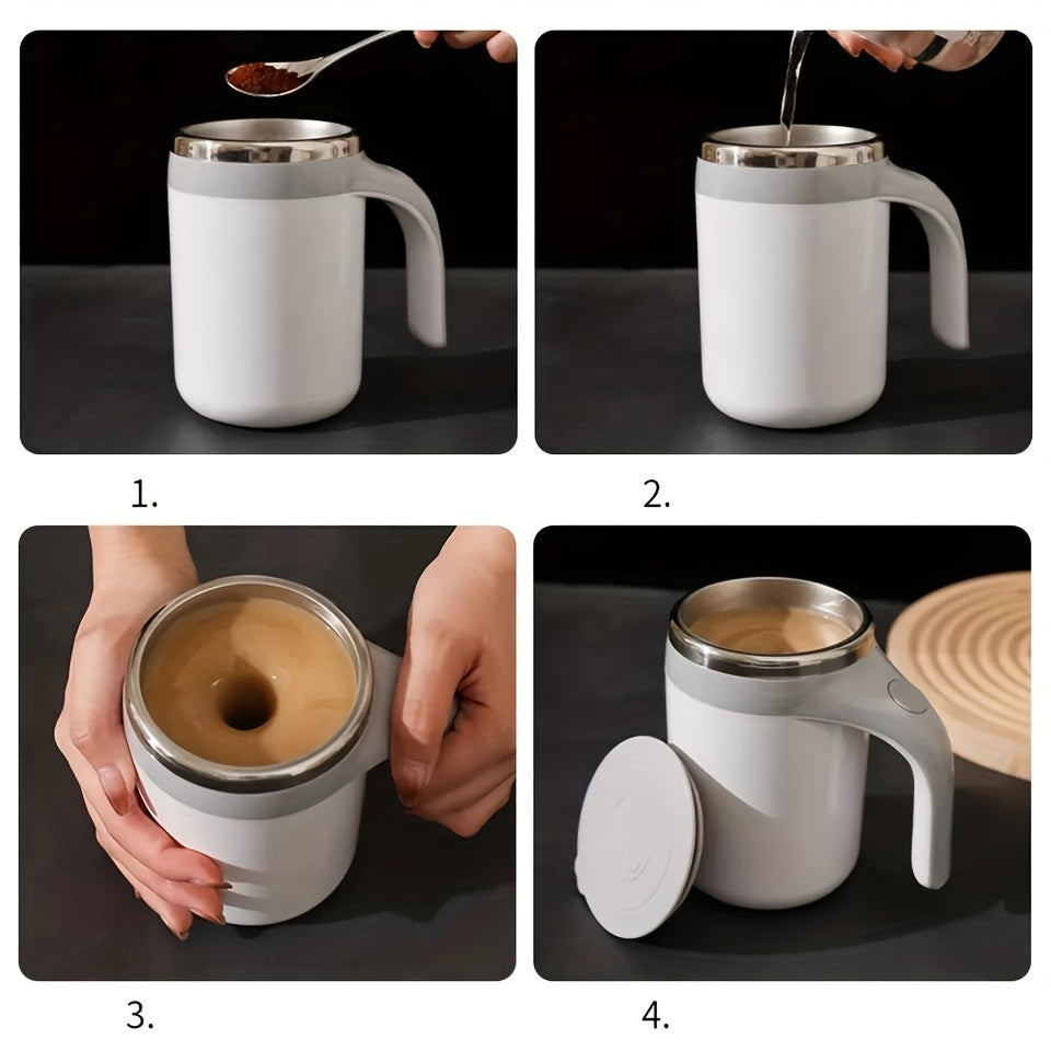 Automatic Mixer Cup Multi-Functional Electric Coffee Cup Lazy Man Rotating Magnetic Stainless Steel Cup of Milk Cup Mark Cup