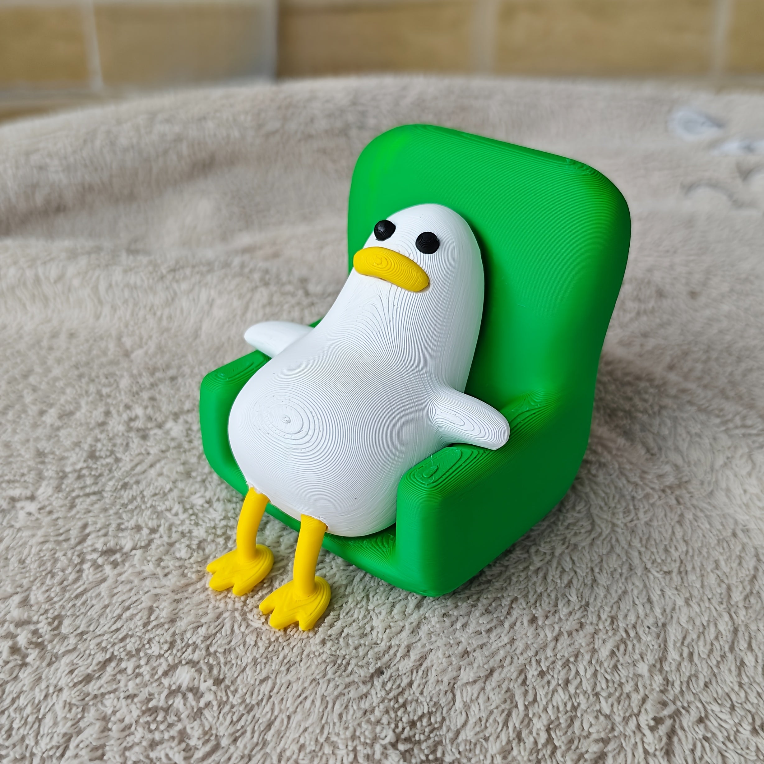 1pc Lying Duck, Funny Cute Expression, Compact Desktop Ornament, Creative Animal Shape