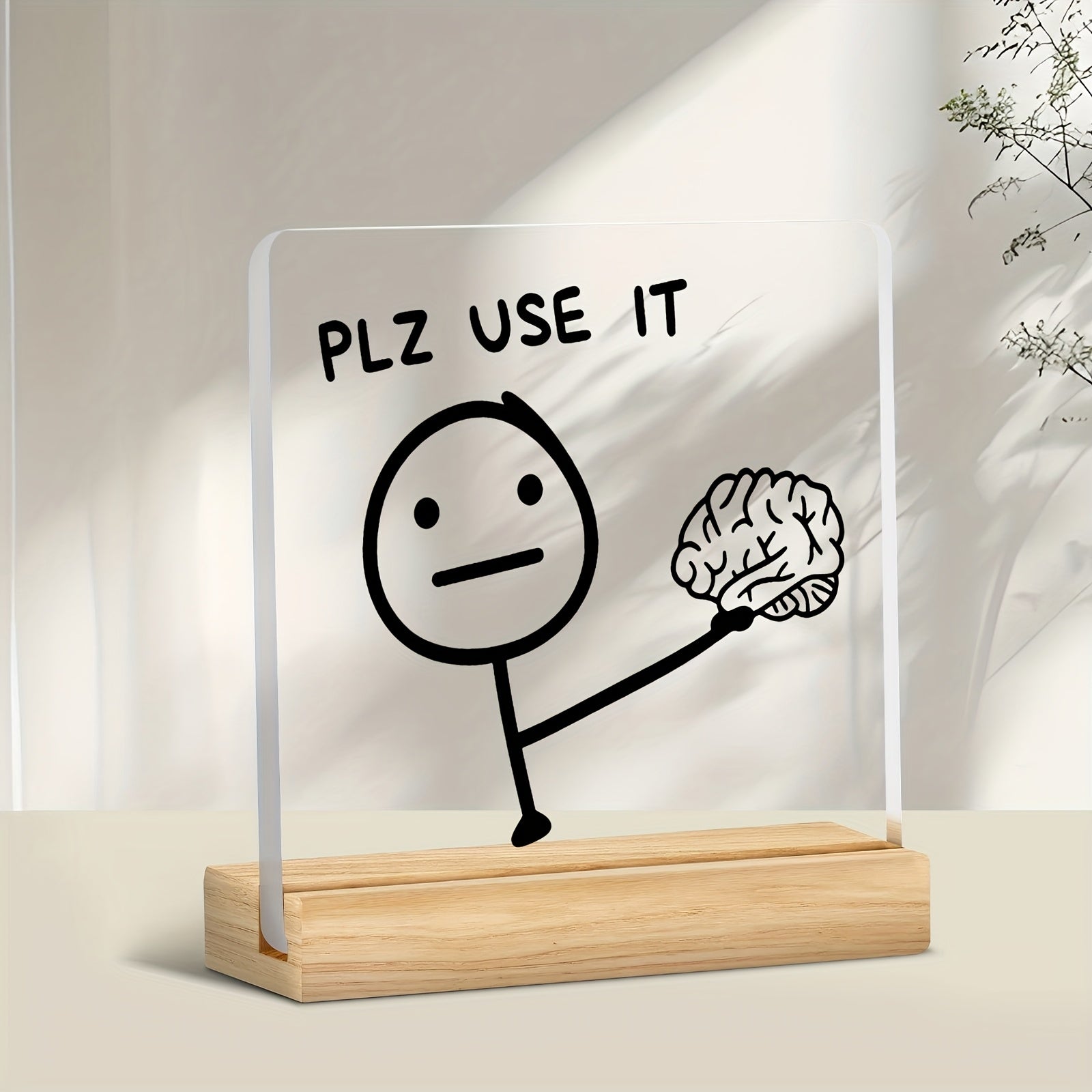 2D Flat 1pc, [Study King'S Desktop Motivation] PLZ USE IT English Original Sentence Ornament, Fun Decoration to Encourage Deep Work, Postgraduate/Civil Servant Self-Motivation Gift, Accompanying Every Moment of Focus And Thinking